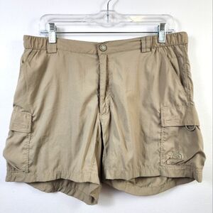 The North Face Women's Tan Cargo Shorts 5 Pockets Outdoor Hiking Bottoms, sz 12